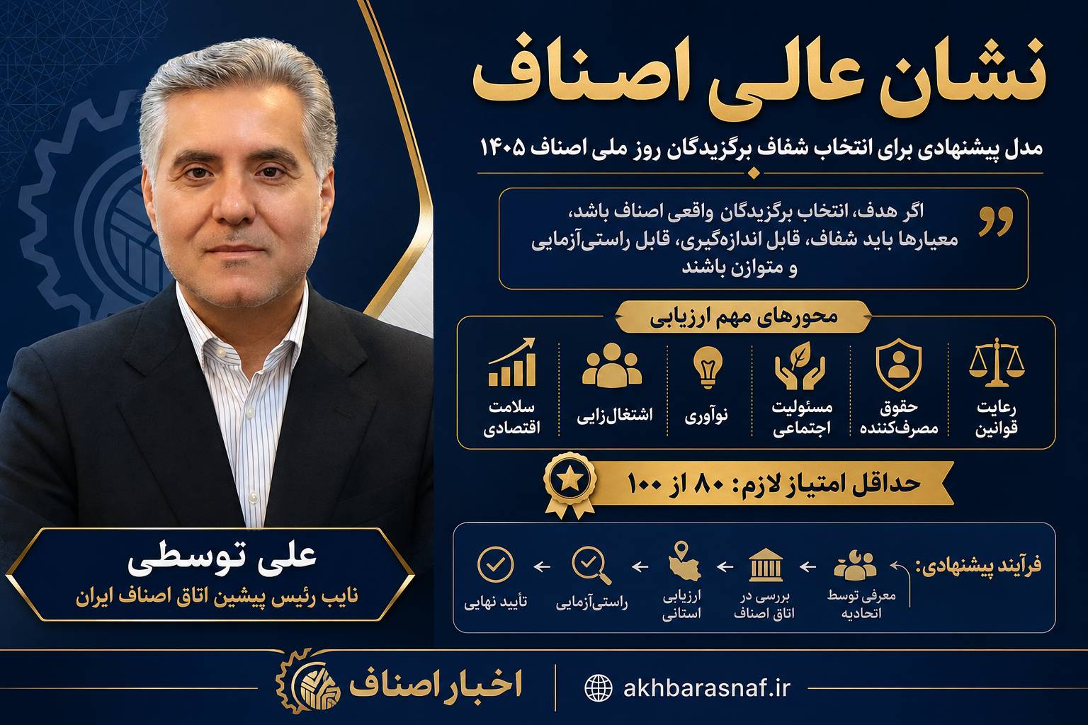 نشان عالی اصناف به روایت دکتر علی توسطی