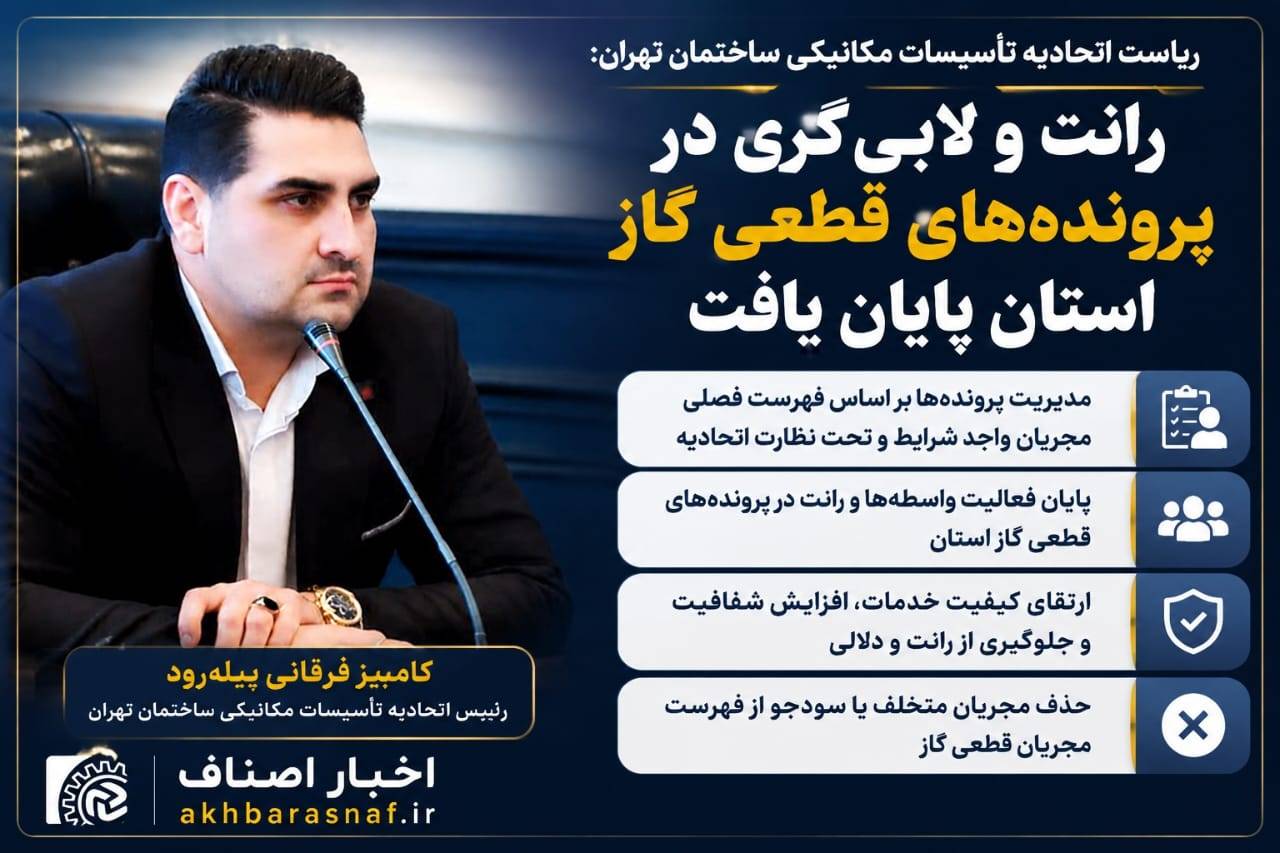 کامبیز فرقانی پیله‌رود: رانت و لابی‌گری در پرونده‌های قطعی گاز استان پایان یافت